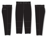 Athletic Knit BA1385L-001 Pro Baseball Pants - Black - Full