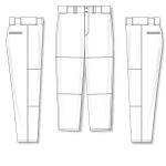 Athletic Knit BA1390-000 Pro Baseball Pants - White - Full