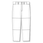 Athletic Knit BA1390-000 Pro Baseball Pants - White - Front