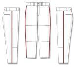 Athletic Knit BA1391-209 Pro Baseball Pants - White/Red - Full