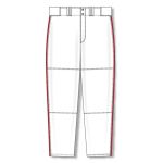 Athletic Knit BA1391-209 Pro Baseball Pants - White/Red - Front