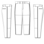 Athletic Knit BA1391-222 Pro Baseball Pants - White/Black - Full
