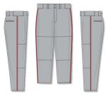 Athletic Knit BA1391-829 Pro Baseball Pants - Grey/Red - Full