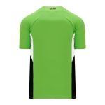 Athletic Knit BA1763-107 One Button Baseball Jersey - Lime Green/White/Black - Rear