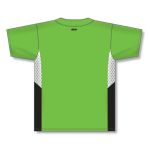 Athletic Knit BA1763-107 One Button Baseball Jersey - Lime Green/White/Black - Rear