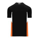 Athletic Knit BA1763-223 One Button Baseball Jersey - Black/White/Orange - Rear