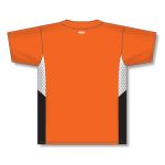 Athletic Knit BA1763-330 One Button Baseball Jersey - Orange/White/Black - Rear