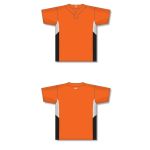 Athletic Knit BA1763-330 One Button Baseball Jersey - Orange/White/Black - Full