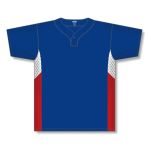 Athletic Knit BA1763-333 One Button Baseball Jersey - Royal/White/Red - Front