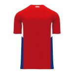 Athletic Knit BA1763-344 One Button Baseball Jersey - Red/White/Royal - Rear