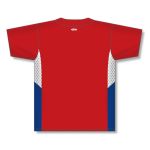 Athletic Knit BA1763-344 One Button Baseball Jersey - Red/White/Royal - Rear