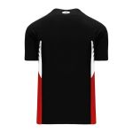Athletic Knit BA1763-348 One Button Baseball Jersey - Black/White/Red - Rear