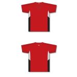 Athletic Knit BA1763-414 One Button Baseball Jersey - Red/White/Black - Full