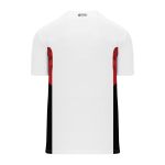 Athletic Knit BA1763-415 One Button Baseball Jersey - White/Red/Black - Rear