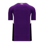 Athletic Knit BA1763-438 One Button Baseball Jersey - Purple/White/Black - Rear