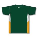 Athletic Knit BA1763-439 One Button Baseball Jersey - Dark Green/White/Gold - Rear