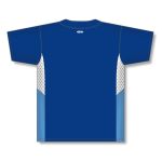 Athletic Knit BA1763-445 One Button Baseball Jersey - Royal/White/Sky - Rear
