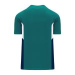 Athletic Knit BA1763-456 One Button Baseball Jersey - Pacific Teal/White/Navy - Rear