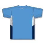 Athletic Knit BA1763-475 One Button Baseball Jersey - Sky/White/Navy - Rear