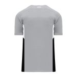 Athletic Knit BA1763-973 One Button Baseball Jersey - Grey/White/Black - Rear