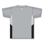 Athletic Knit BA1763-973 One Button Baseball Jersey - Grey/White/Black - Rear