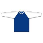 Athletic Knit BA1846-206 Baseball Long Sleeve Shirt - Royal/White - Front