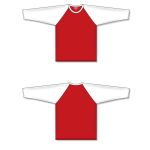 Athletic Knit BA1846-208 Baseball Long Sleeve Shirt - Red/White - Full
