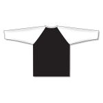 Athletic Knit BA1846-221 Baseball Long Sleeve Shirt - Black/White - Rear