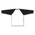 Athletic Knit BA1846-222 Baseball Long Sleeve Shirt - White/Black - Rear