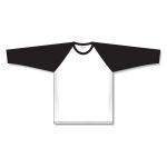 Athletic Knit BA1846-222 Baseball Long Sleeve Shirt - White/Black - Front