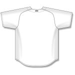Athletic Knit BA5200-000 Full Button Baseball Jersey - White - Rear