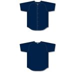 Athletic Knit BA5200-004 Full Button Baseball Jersey - Navy - Full