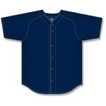 Athletic Knit BA5200-004 Full Button Baseball Jersey - Navy - Front