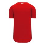 Athletic Knit BA5200-005 Full Button Baseball Jersey - Red - Rear