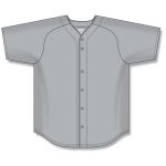Athletic Knit BA5200-012 Full Button Baseball Jersey - Grey - Front