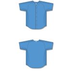 Athletic Knit BA5200-018 Full Button Baseball Jersey - Sky - Full