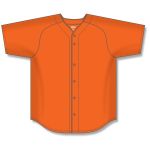 Athletic Knit BA5200-064 Full Button Baseball Jersey - Orange - Front
