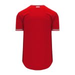 Athletic Knit BA5500-ANA587 Full Button Baseball Jersey - Red/White/Grey - Rear