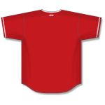 Athletic Knit BA5500-ANA587 Full Button Baseball Jersey - Red/White/Grey - Rear