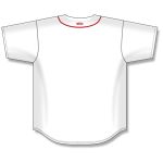 Athletic Knit BA5500-BOS584 Full Button Baseball Jersey - White/Red - Rear