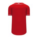 Athletic Knit BA5500-CIN698 Full Button Baseball Jersey - Red/White - Rear