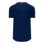 Athletic Knit BA5500-MIN697 Full Button Baseball Jersey - Navy/Red - Rear