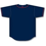 Athletic Knit BA5500-MIN697 Full Button Baseball Jersey - Navy/Red - Rear
