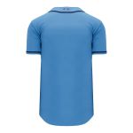 Athletic Knit BA5500-TB694 Full Button Baseball Jersey - Sky/Navy - Rear
