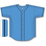 Athletic Knit BA5500-TB694 Full Button Baseball Jersey - Sky/Navy - Front