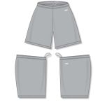 Athletic Knit BAS1300-012 Baseball Shorts - Grey - Full