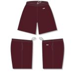 Athletic Knit BAS1700-009 Baseball Shorts - Maroon - Full