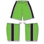 Athletic Knit BS1735-107 Pro Basketball Shorts - Lime Green/Black/White - Full