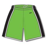 Athletic Knit BS1735-107 Pro Basketball Shorts - Lime Green/Black/White - Front