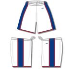 Athletic Knit BS1735-335 Pro Basketball Shorts - White/Royal/Red - Full